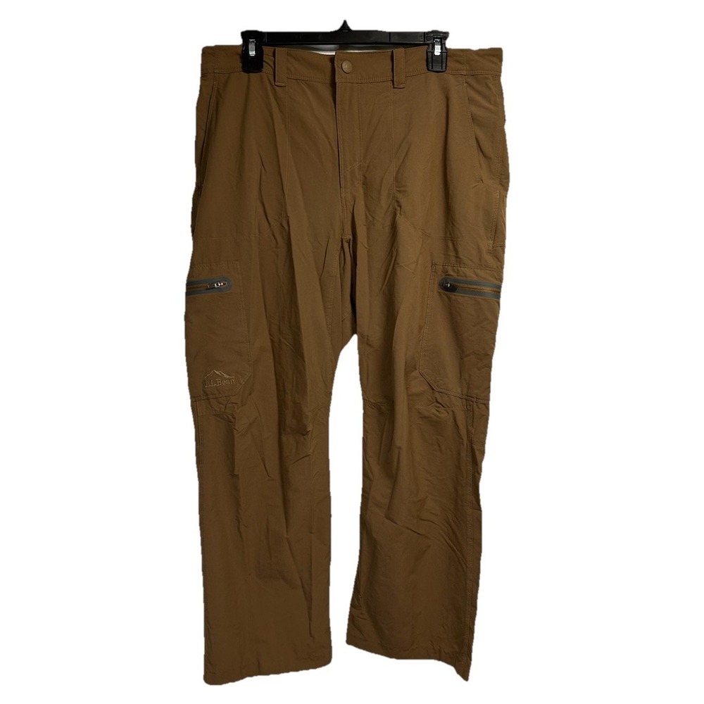LL Bean Cresta Hiking Pants Men's 35x29‎ (Fits 35x26) Brown Water Proof Cargo